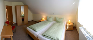 Spreewaldblick Schlafzimmer mit Doppelbett